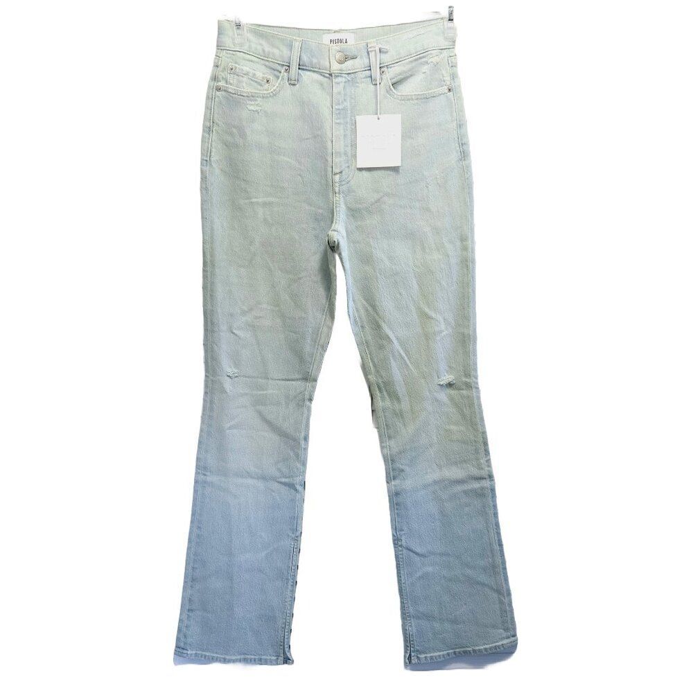 NWT PISTOLA ALEXA "LOCALS VINTAGE" HIGH RISE SPLIT FLARE 5 POCKET DENIM JEANS 26 - Picture 4 of 14